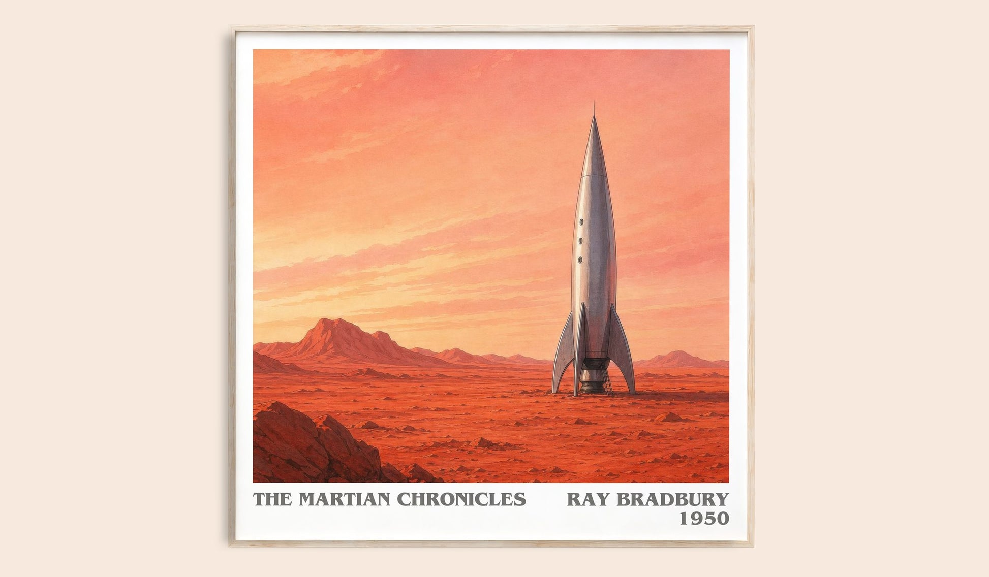 The Martian Chronicles literary book poster by Ray Bradbury – framed literary art print