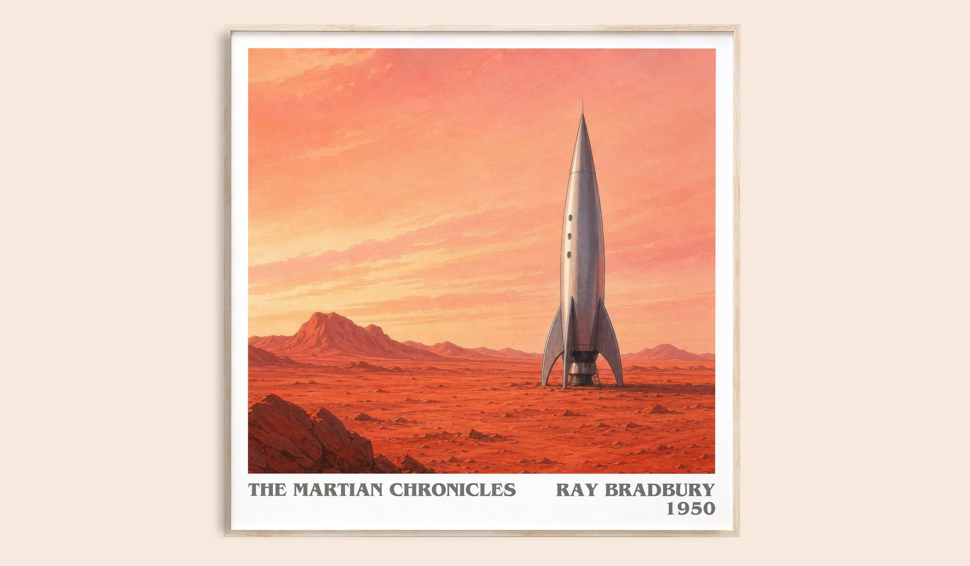 The Martian Chronicles literary book poster by Ray Bradbury – framed literary art print