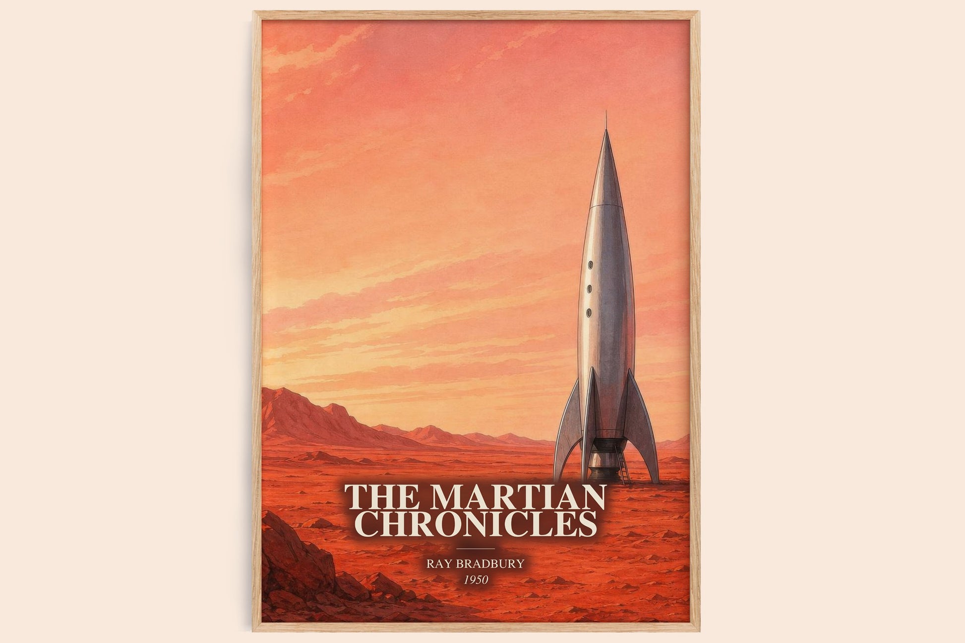The Martian Chronicles watercolour book poster by Ray Bradbury – framed literary art print