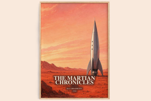 The Martian Chronicles watercolour book poster by Ray Bradbury – framed literary art print