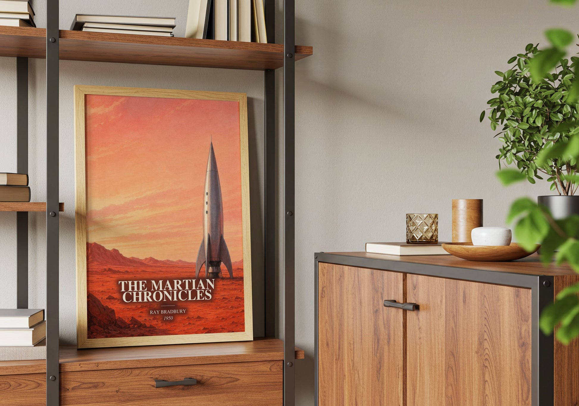 The Martian Chronicles book watercolour illustration paper finish options – matte satin gloss