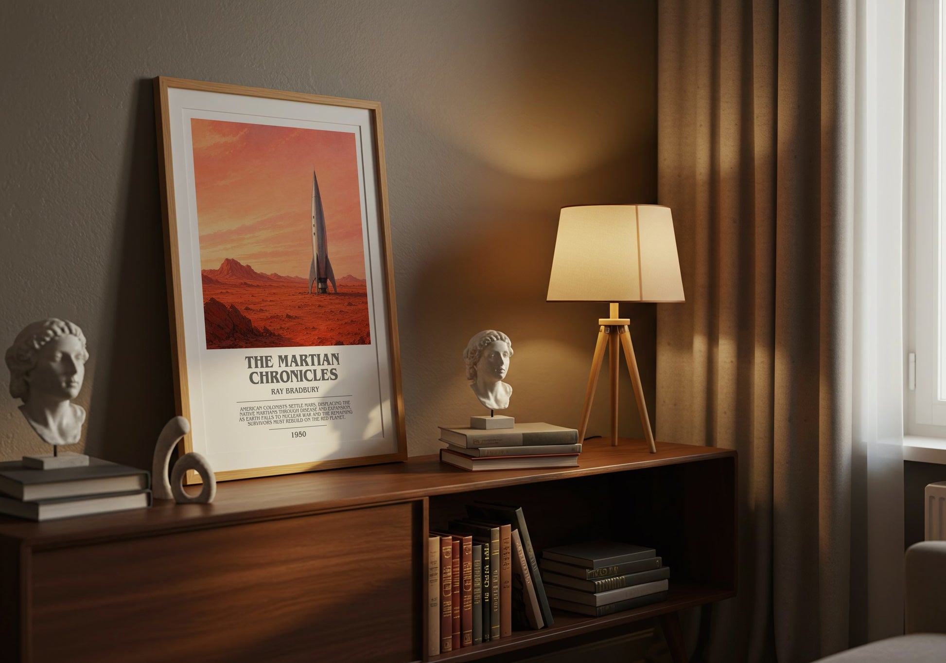 The Martian Chronicles bookish book poster framed on wall – sci fi wall art