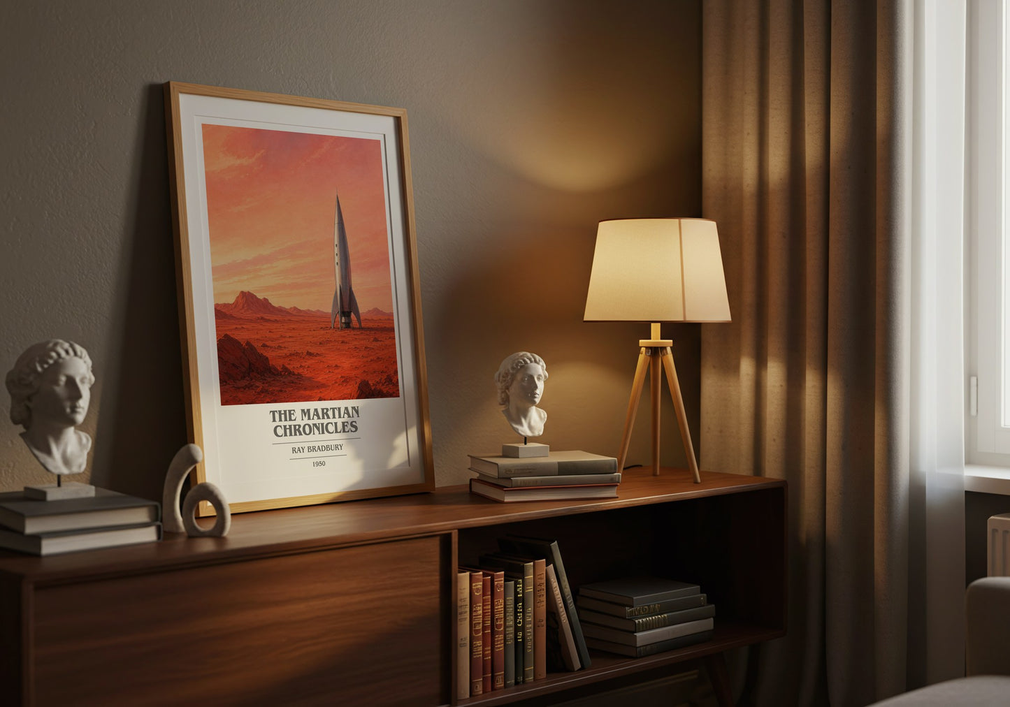 The Martian Chronicles book cover book poster framed on wall – sci fi wall art