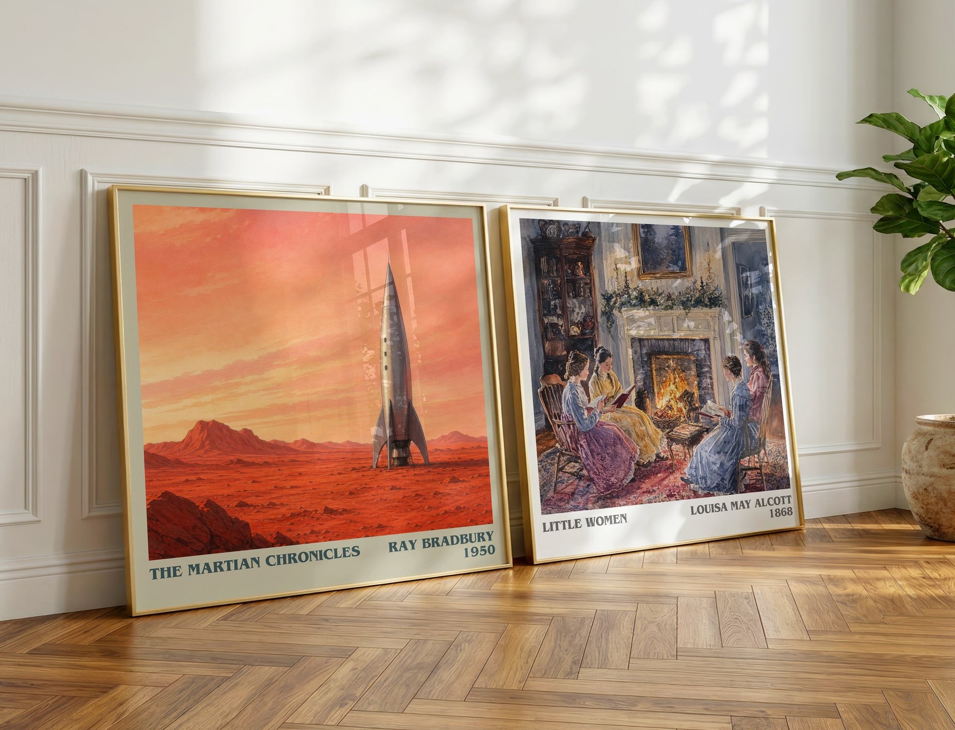 The Martian Chronicles literary print on bookshelf – Ray Bradbury fan gift