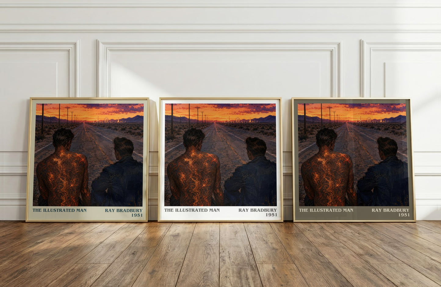 The Illustrated Man literary art print colour and style options – Ray Bradbury book art
