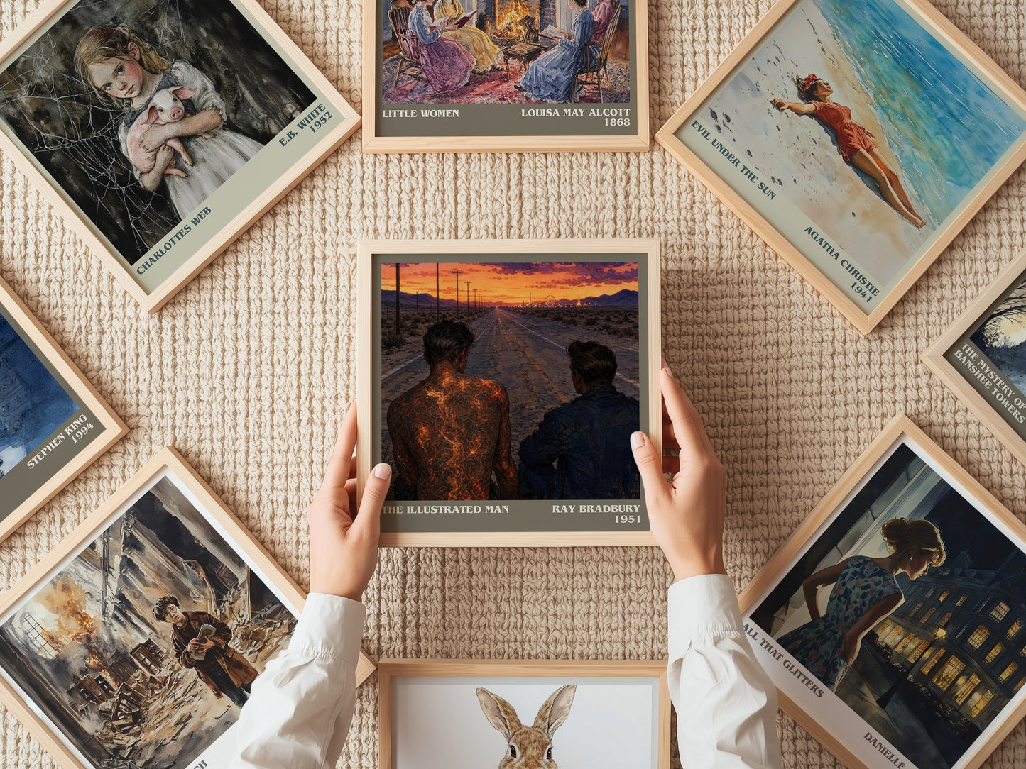 The Illustrated Man literary book poster framed on wall – sci fi wall art