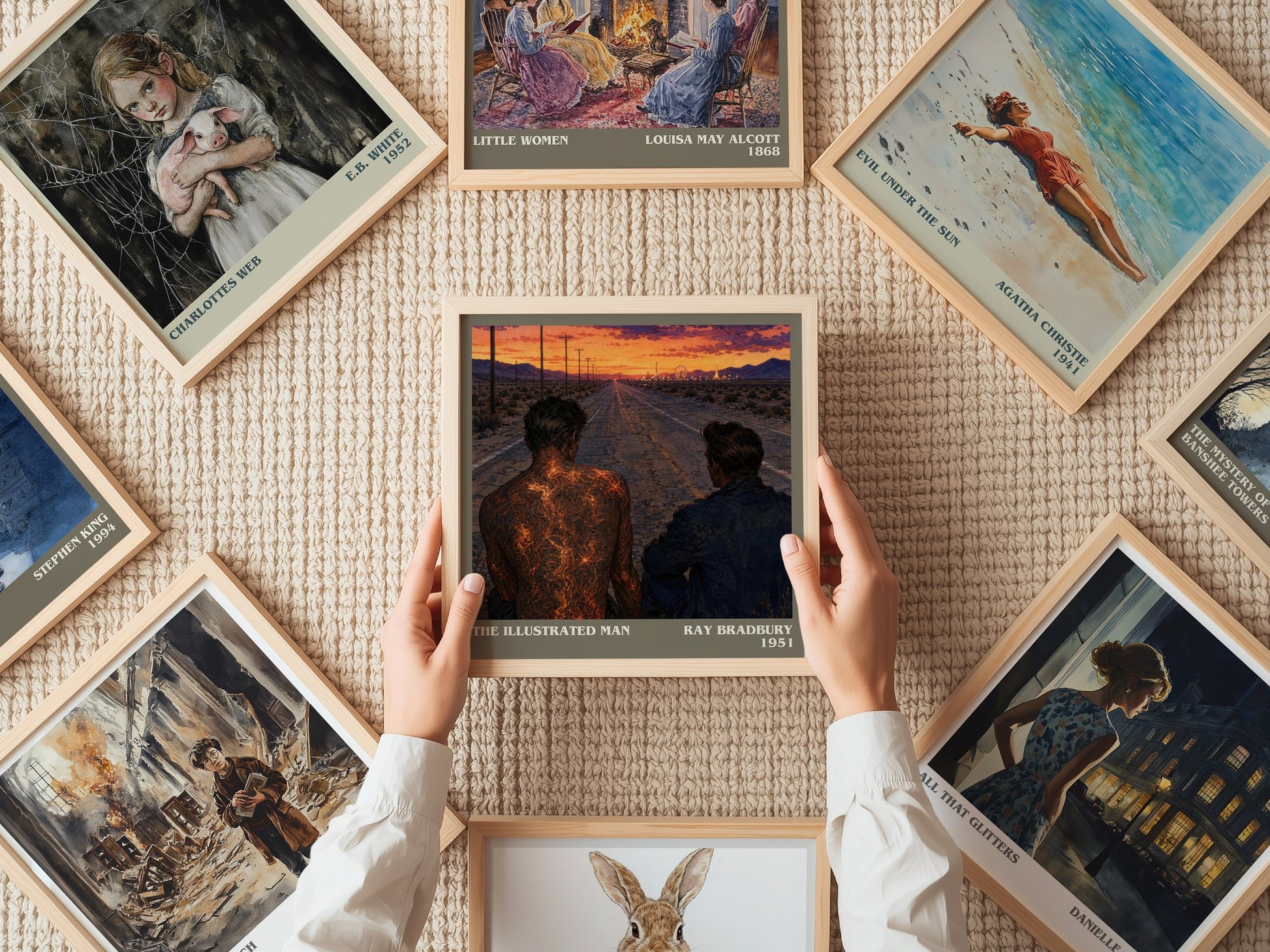 The Illustrated Man literary book poster framed on wall – sci fi wall art