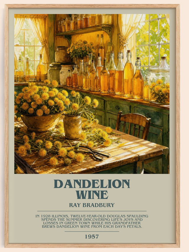 Dandelion Wine Bookish Wall Art by Ray Bradbury