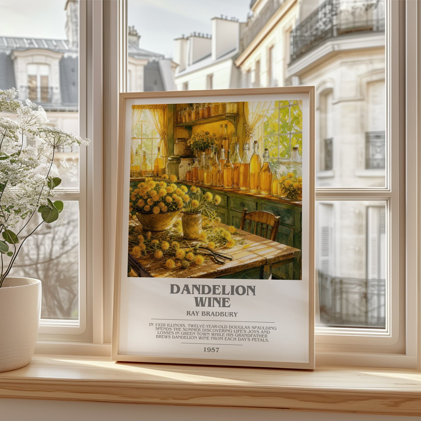 Dandelion Wine bookish poster colour and style options – Ray Bradbury book art
