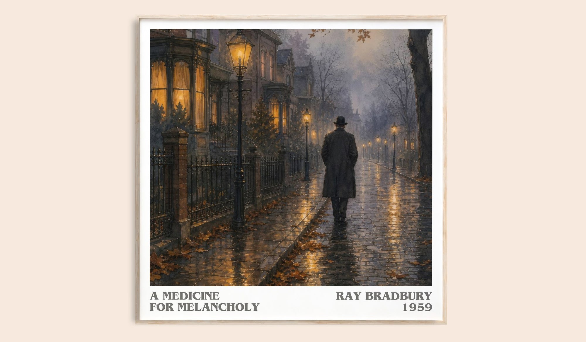 A Medicine For Melancholy literary book poster by Ray Bradbury – framed literary art print