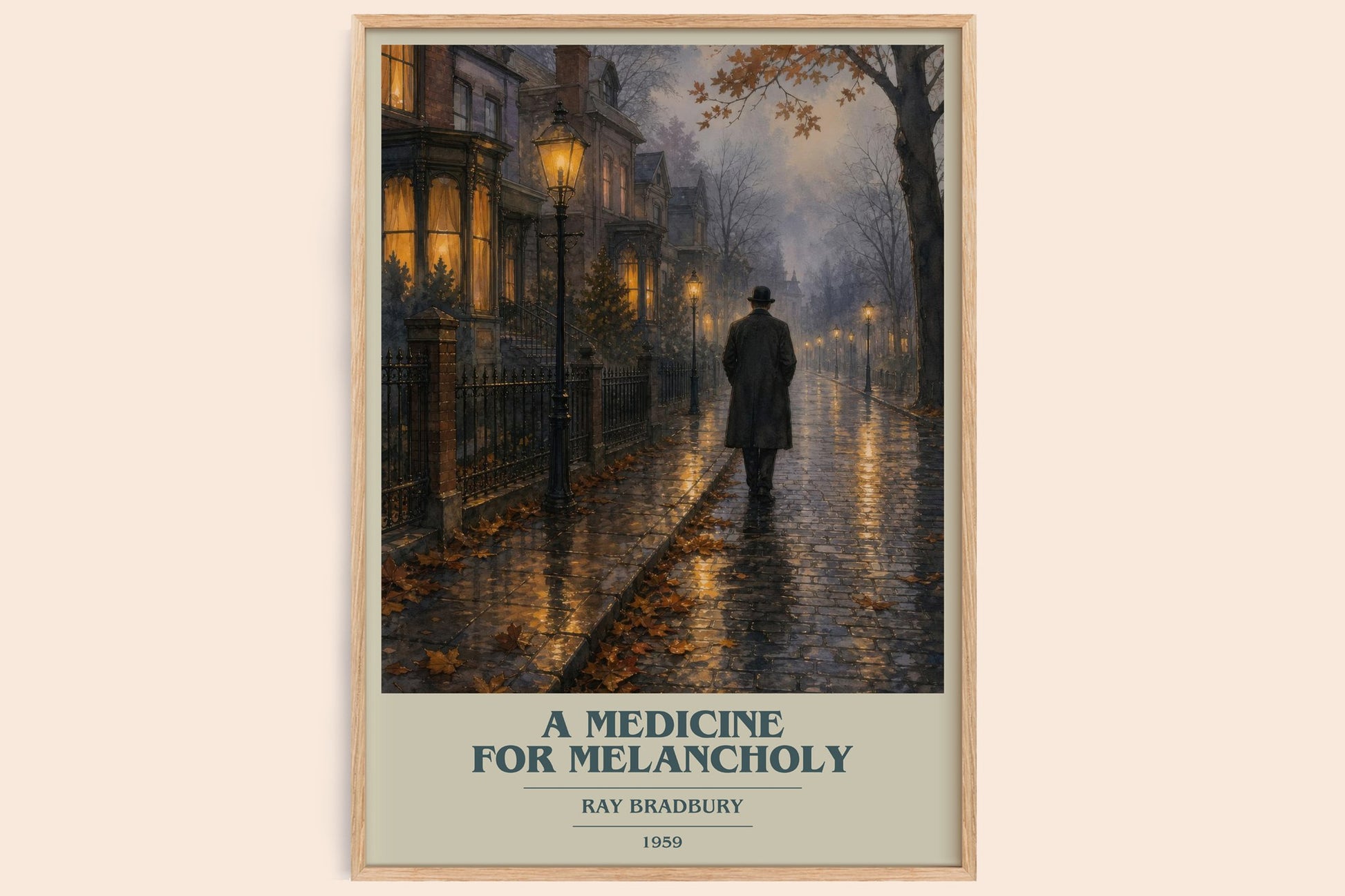 A Medicine For Melancholy book cover book poster by Ray Bradbury – framed literary art print