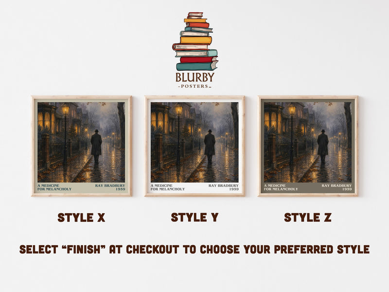 A Medicine For Melancholy literary print in frame leaning in hallway – sci fi wall art