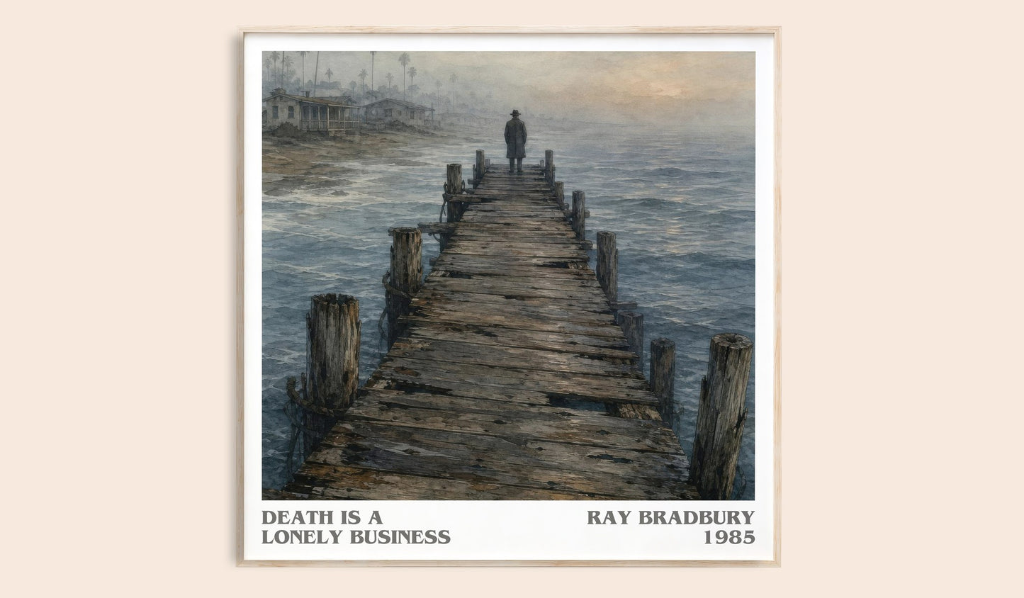 Death Is A Lonely Business literary book poster by Ray Bradbury – framed literary art print