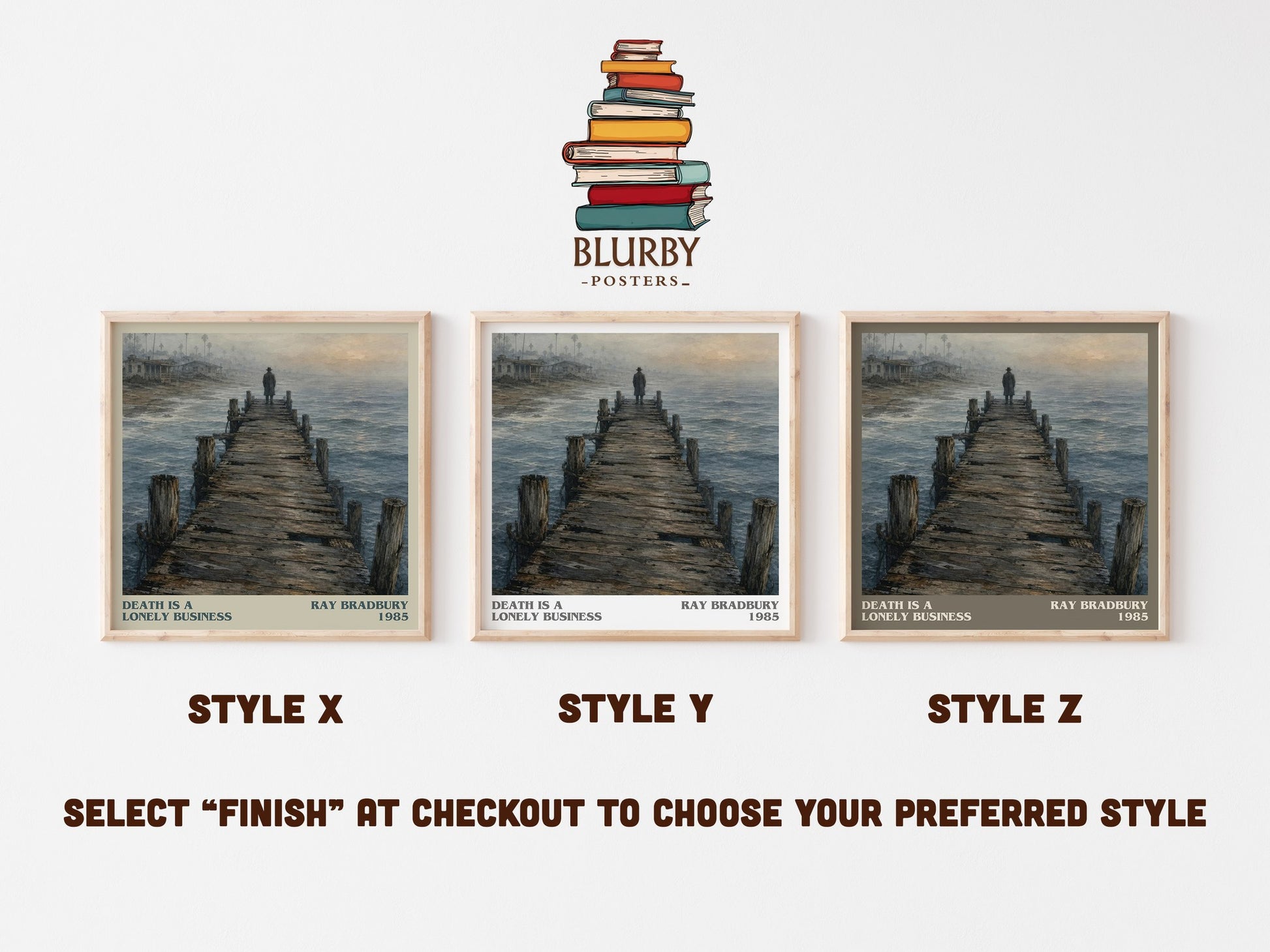 Death Is A Lonely Business literary print in frame leaning in hallway – mystery wall art