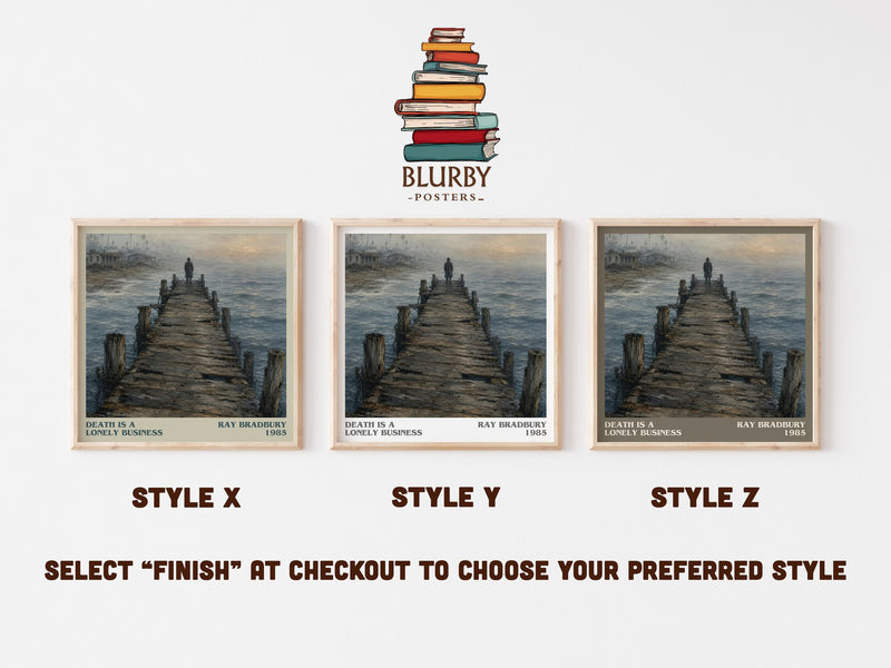 Death Is A Lonely Business literary print in frame leaning in hallway – mystery wall art