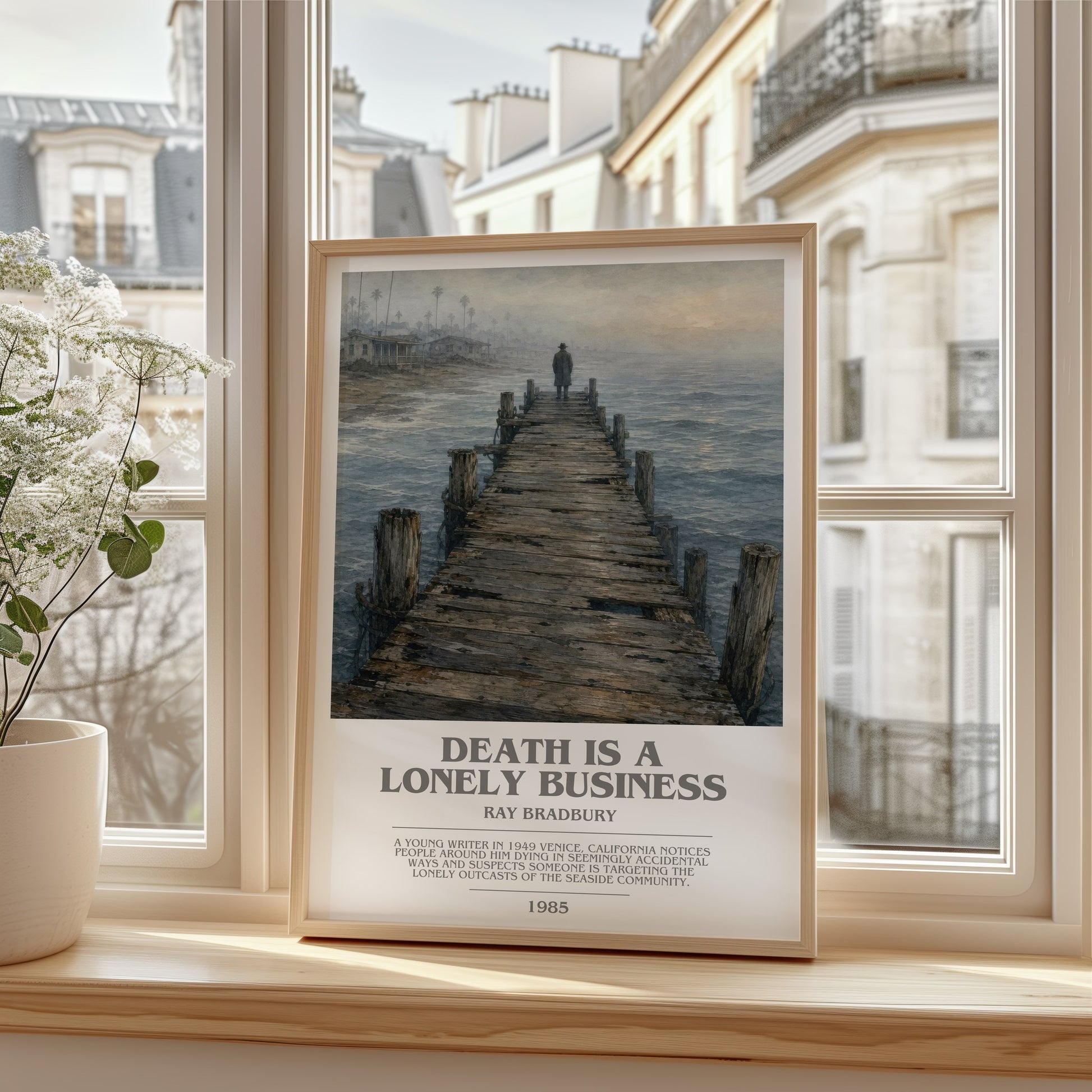 Death Is A Lonely Business bookish poster colour and style options – Ray Bradbury book art