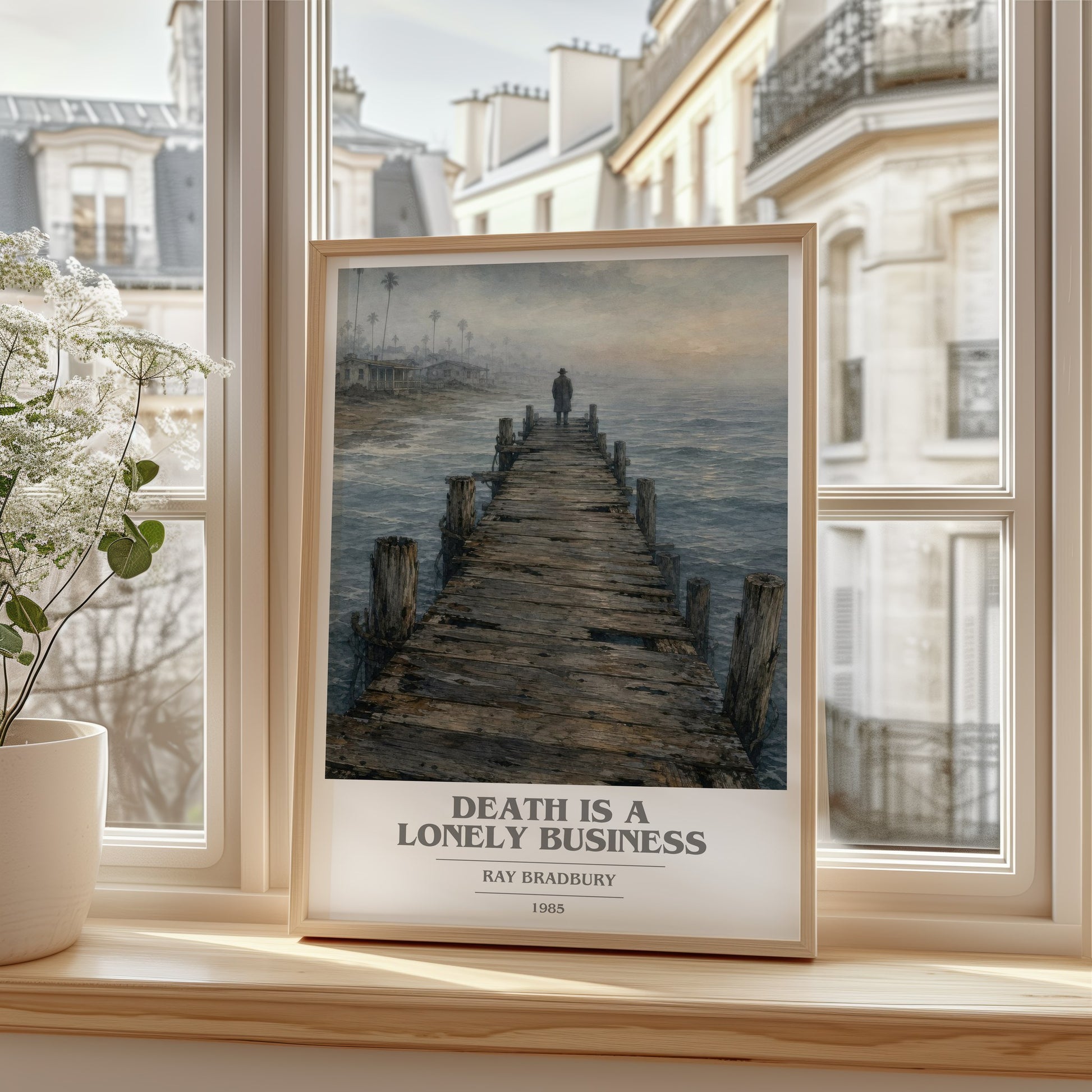 Death Is A Lonely Business book cover poster colour and style options – Ray Bradbury book art