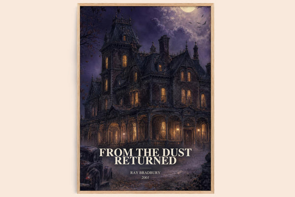 From The Dust Returned watercolour book poster by Ray Bradbury – framed literary art print
