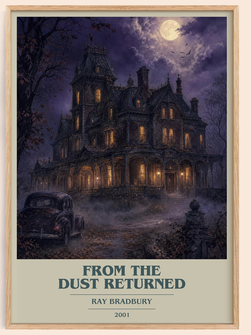 From The Dust Returned book cover book poster by Ray Bradbury – framed literary art print
