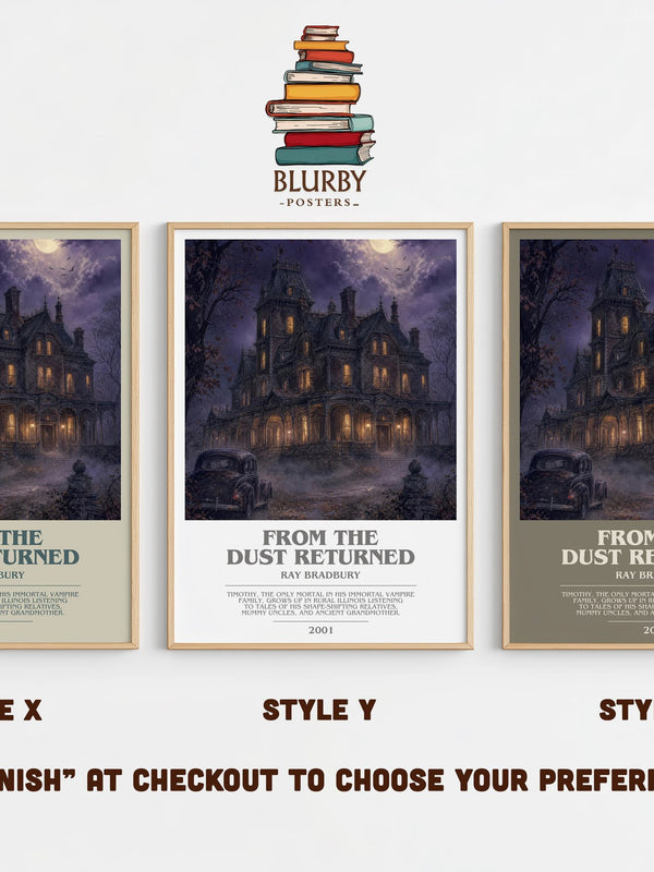 From The Dust Returned bookish print in frame leaning in hallway – fantasy wall art