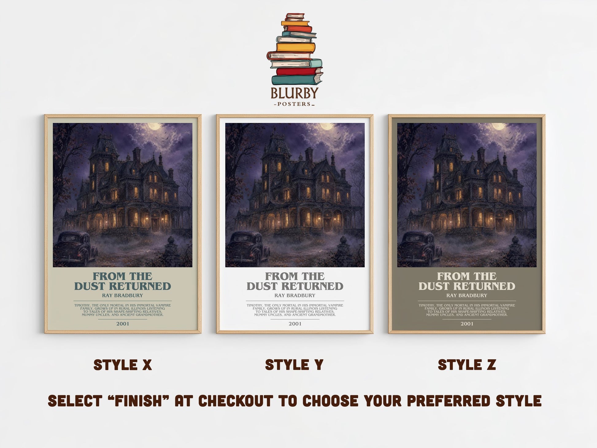 From The Dust Returned bookish print in frame leaning in hallway – fantasy wall art