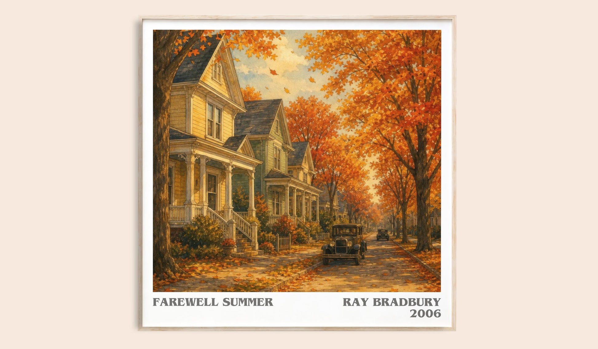 Farewell Summer literary book poster by Ray Bradbury – framed literary art print