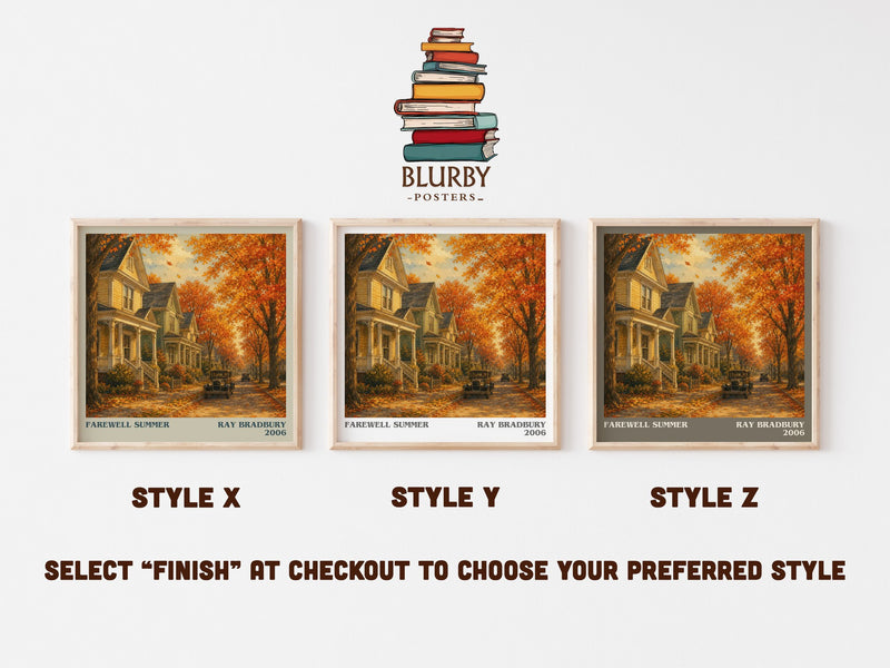 Farewell Summer literary print in frame leaning in hallway – coming of age wall art