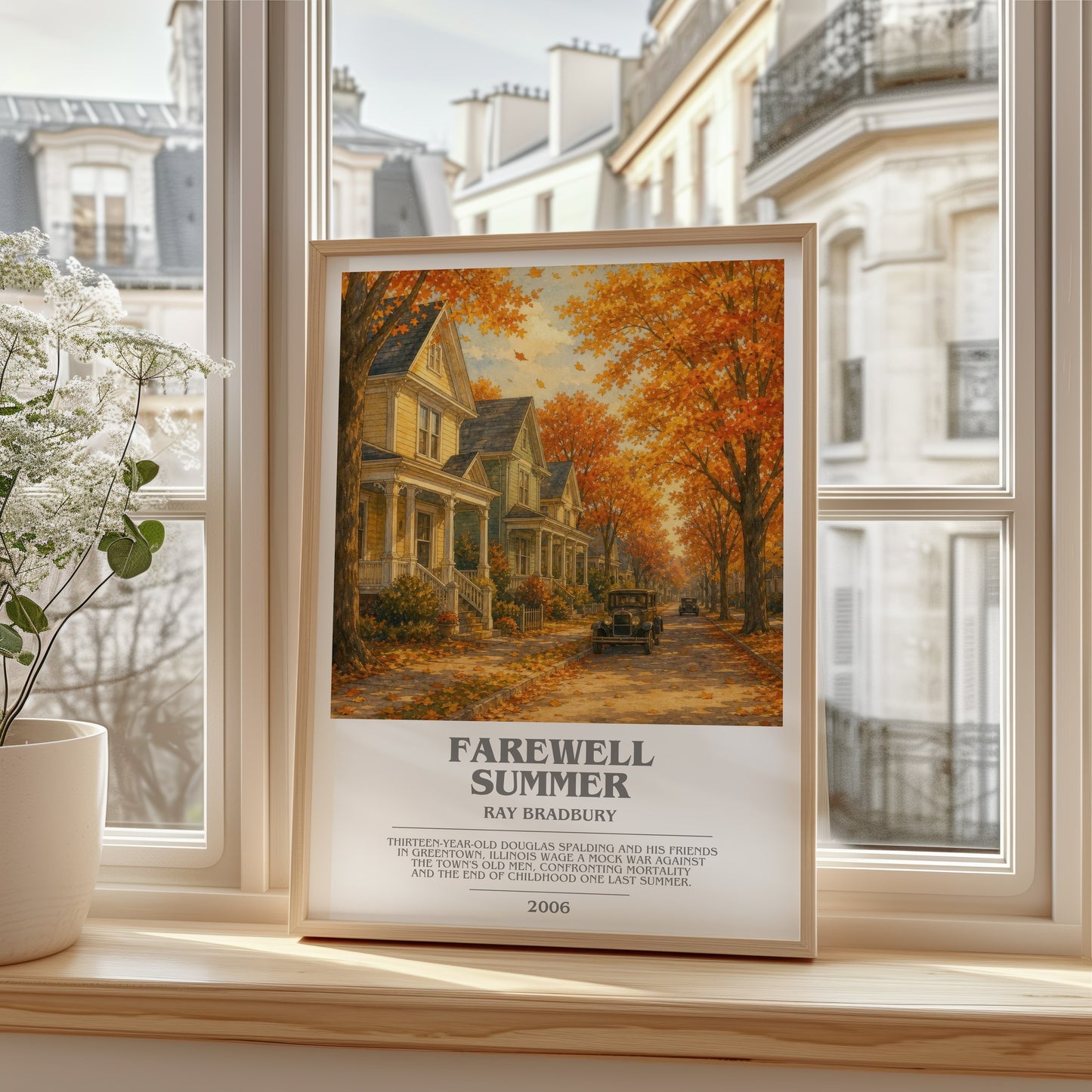 Farewell Summer bookish poster colour and style options – Ray Bradbury book art