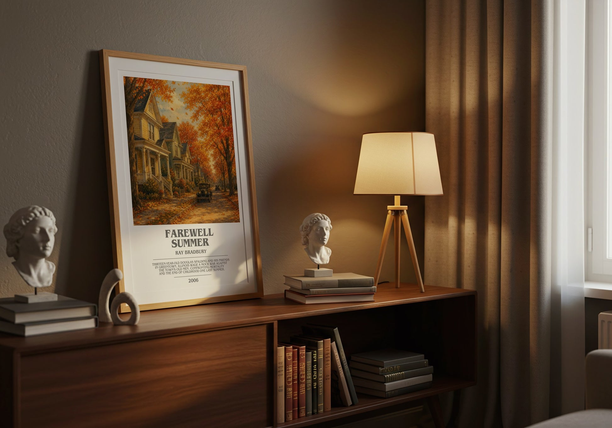 Farewell Summer bookish book poster framed on wall – coming of age wall art