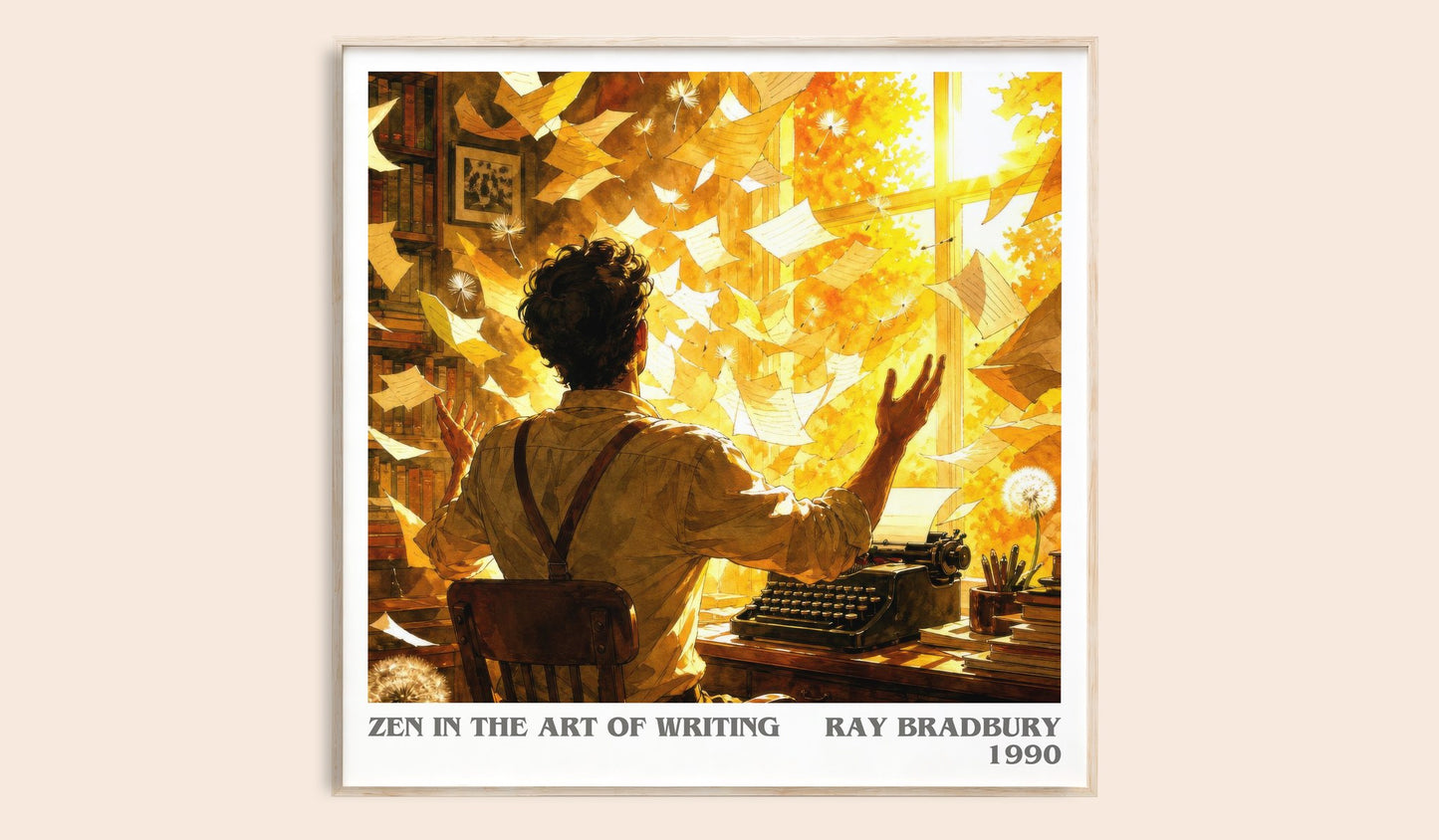 Zen In The Art Of Writing literary book poster by Ray Bradbury – framed literary art print