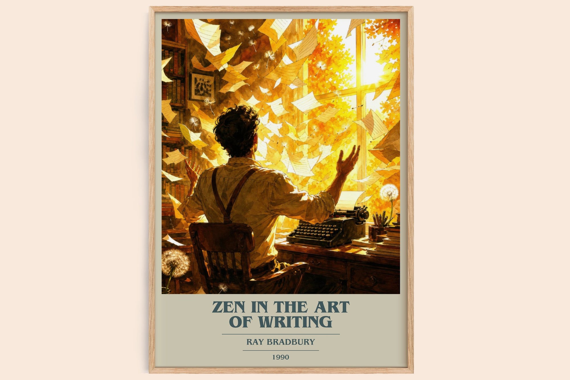 Zen In The Art Of Writing book cover book poster by Ray Bradbury – framed literary art print