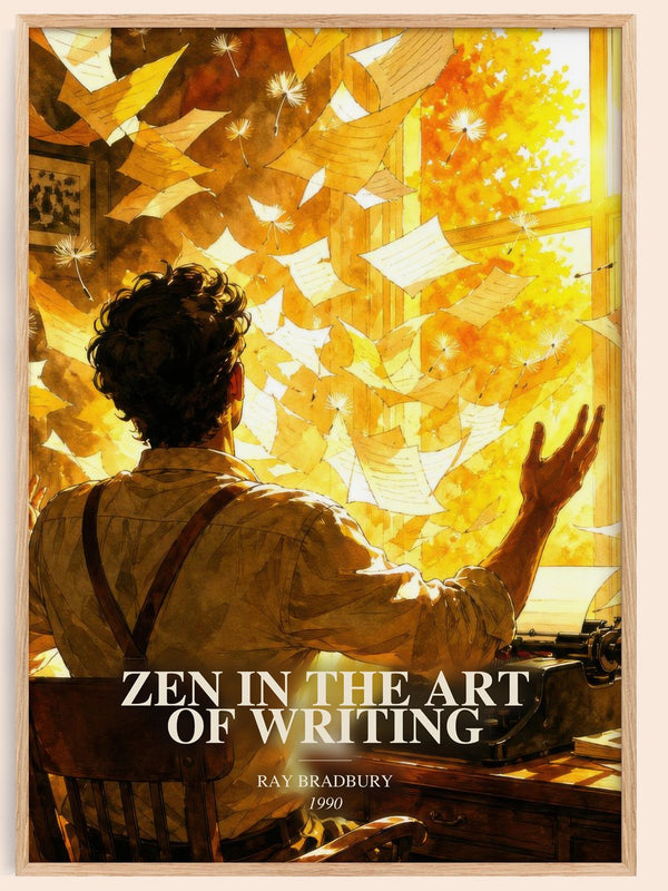 Zen In The Art Of Writing watercolour book poster by Ray Bradbury – framed literary art print