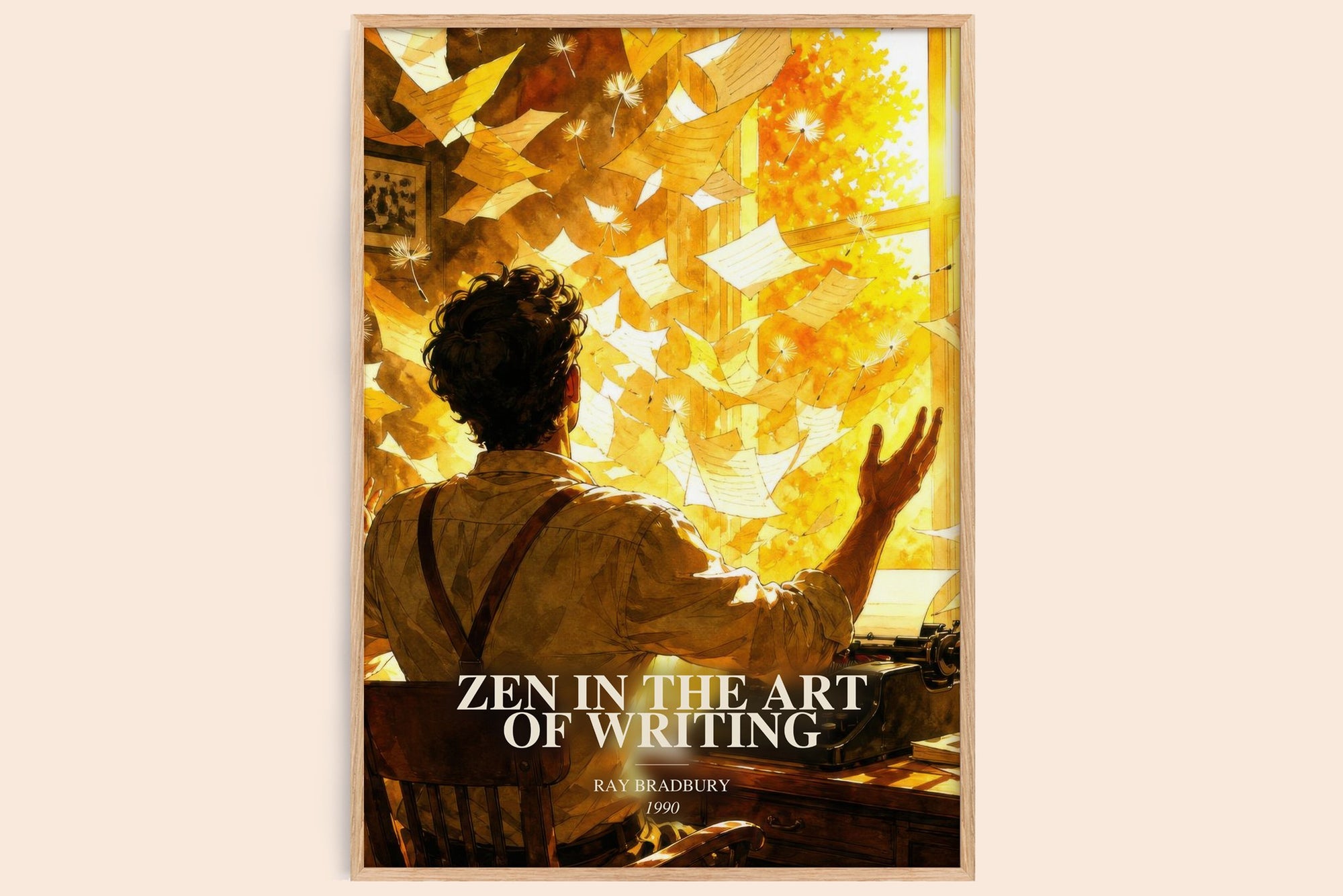 Zen In The Art Of Writing watercolour book poster by Ray Bradbury – framed literary art print