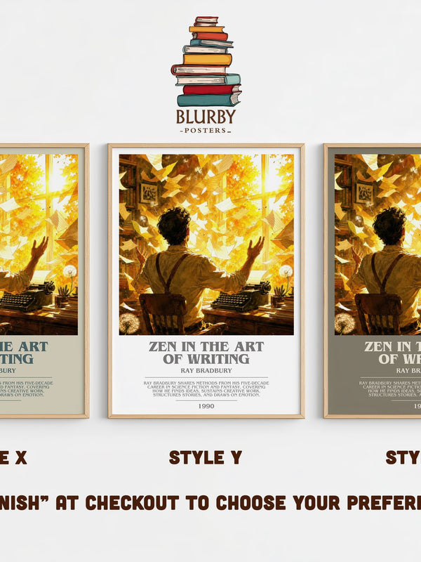 Zen In The Art Of Writing bookish print in frame leaning in hallway – non fiction wall art