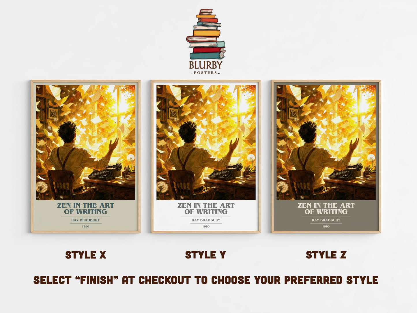 Zen In The Art Of Writing book cover print in frame leaning in hallway – non fiction wall art
