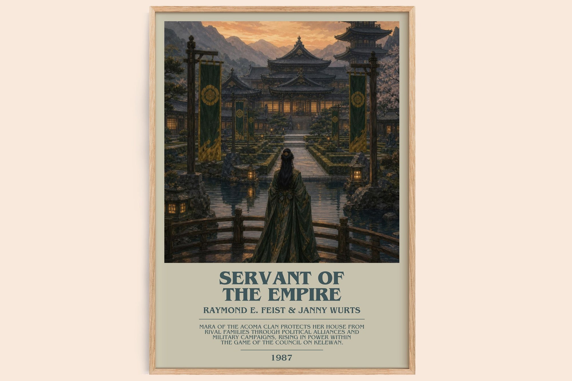 Servant Of The Empire bookish book poster by Raymond E. Feist & Janny Wurts – framed literary art print