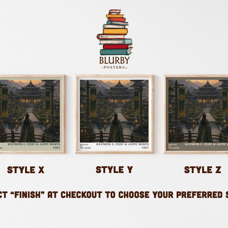 Servant Of The Empire literary print in frame leaning in hallway – fantasy wall art
