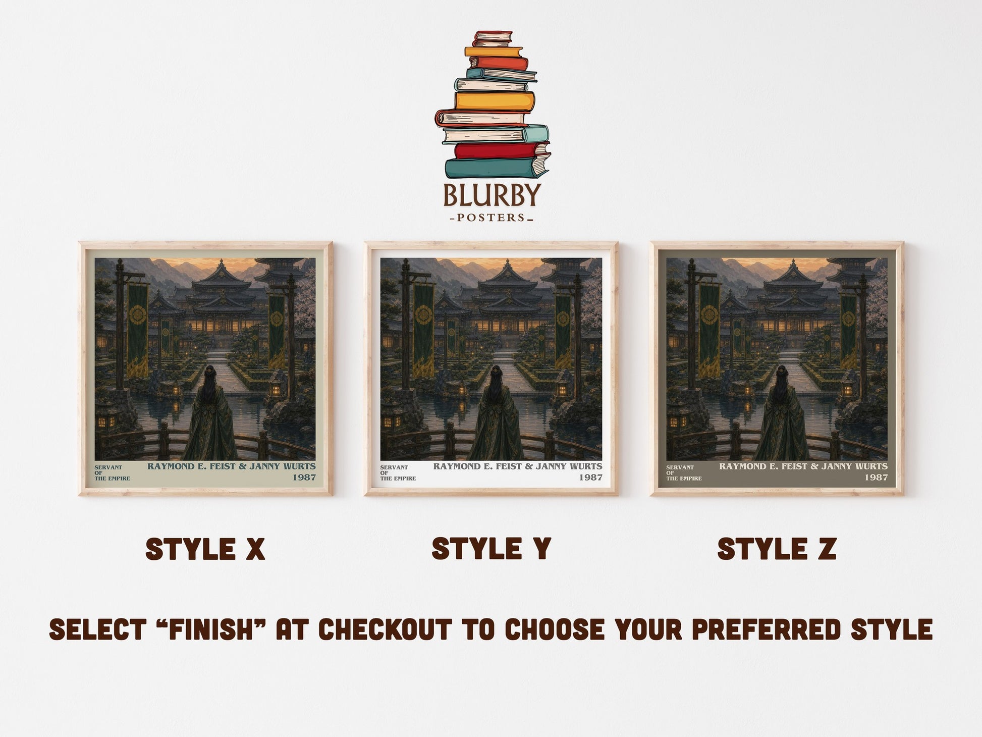 Servant Of The Empire literary print in frame leaning in hallway – fantasy wall art