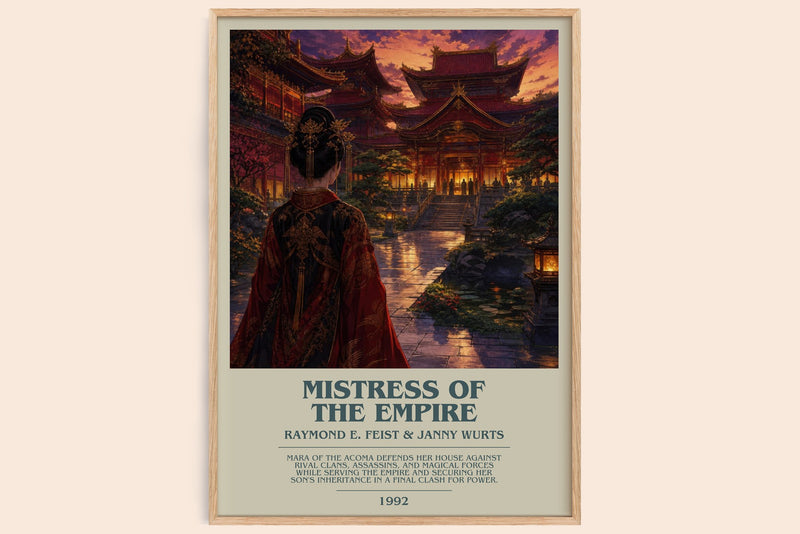 Mistress Of The Empire bookish book poster by Raymond E. Feist & Janny Wurts – framed literary art print