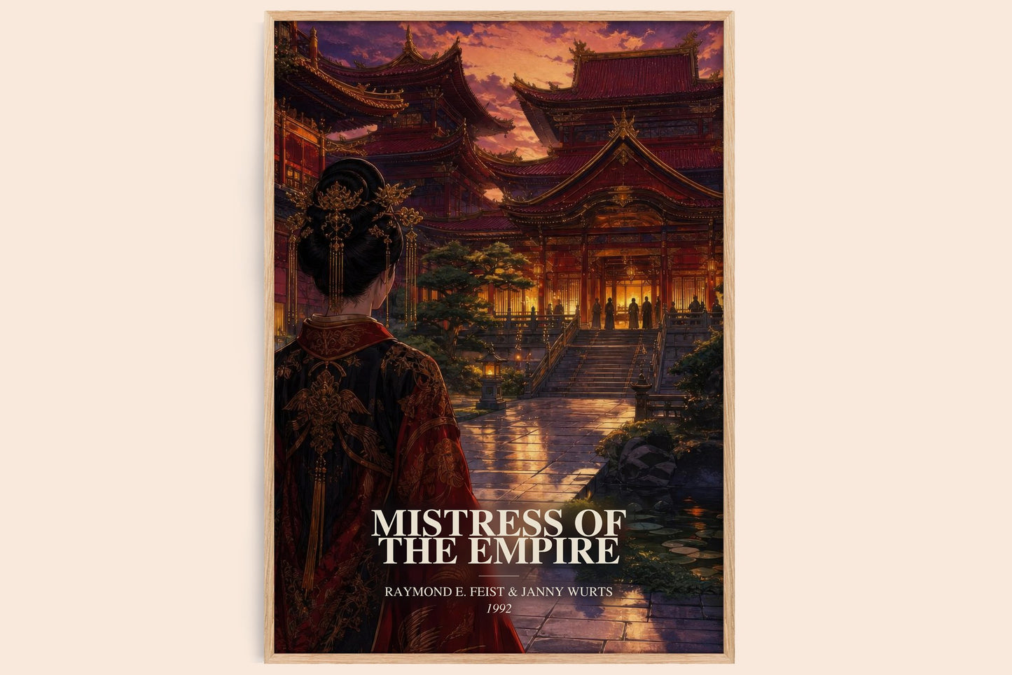 Mistress Of The Empire watercolour book poster by Raymond E. Feist & Janny Wurts – framed literary art print