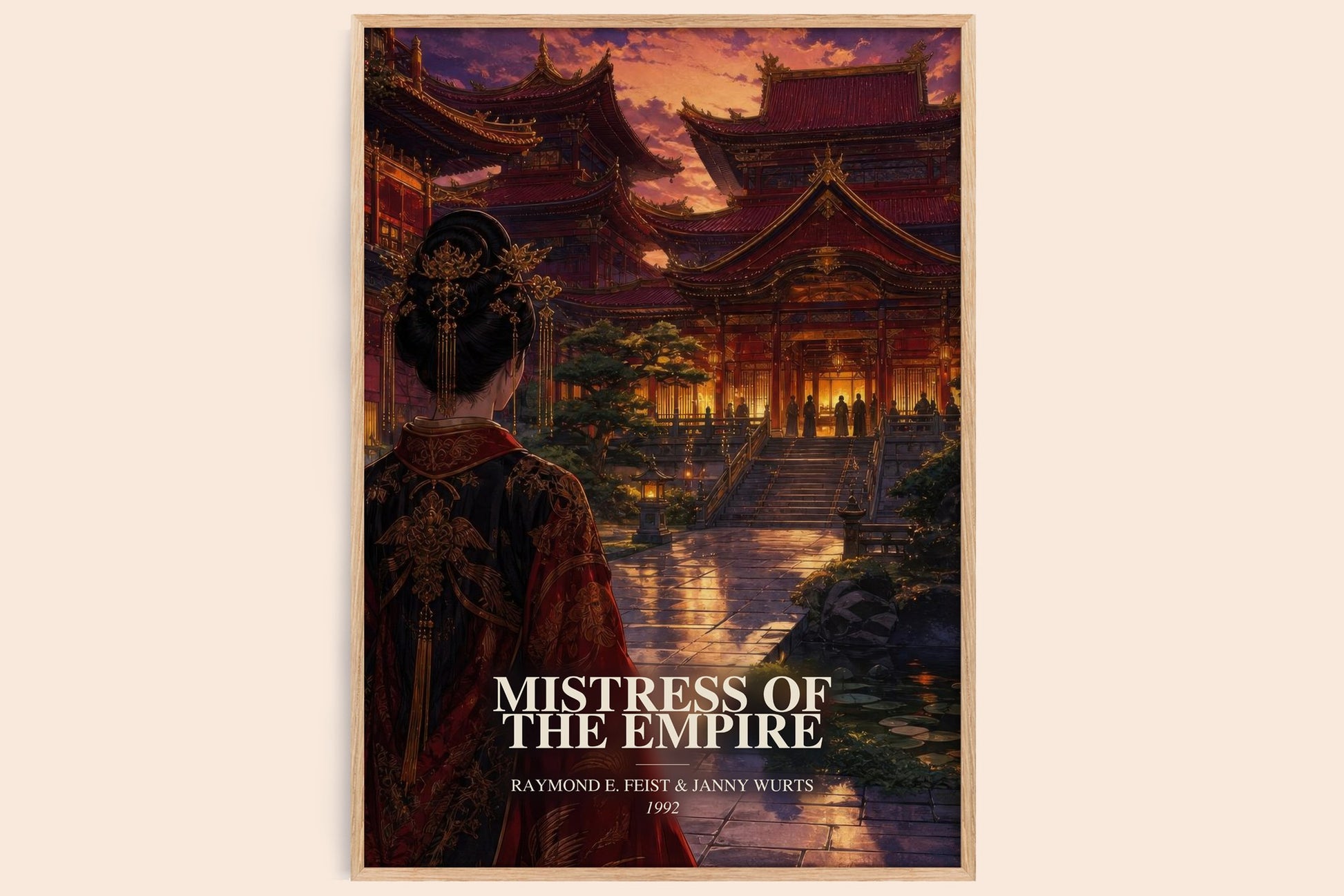 Mistress Of The Empire watercolour book poster by Raymond E. Feist & Janny Wurts – framed literary art print