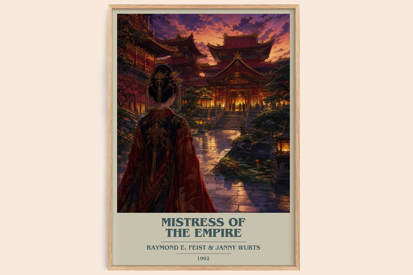 Mistress Of The Empire book cover book poster by Raymond E. Feist & Janny Wurts – framed literary art print