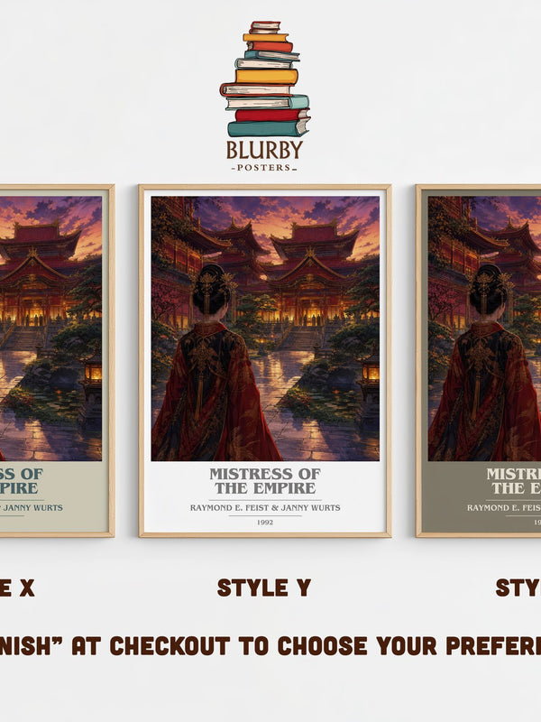 Mistress Of The Empire book cover print in frame leaning in hallway – fantasy wall art