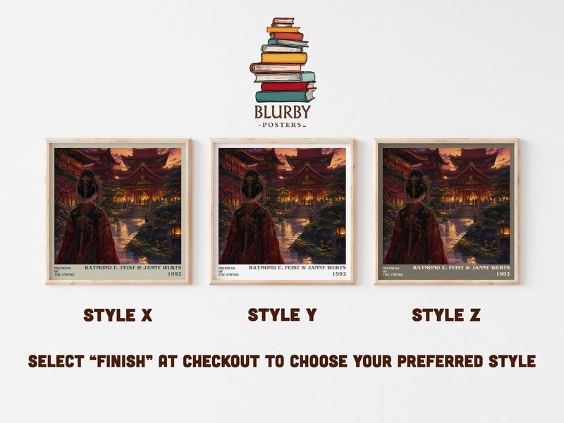 Mistress Of The Empire literary print in frame leaning in hallway – fantasy wall art