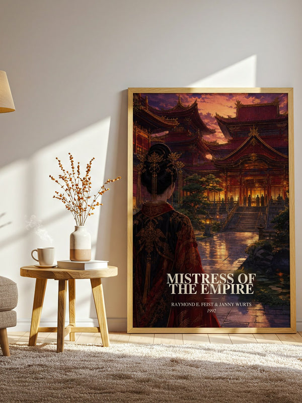 Mistress Of The Empire watercolour print in frame leaning in hallway – fantasy wall art
