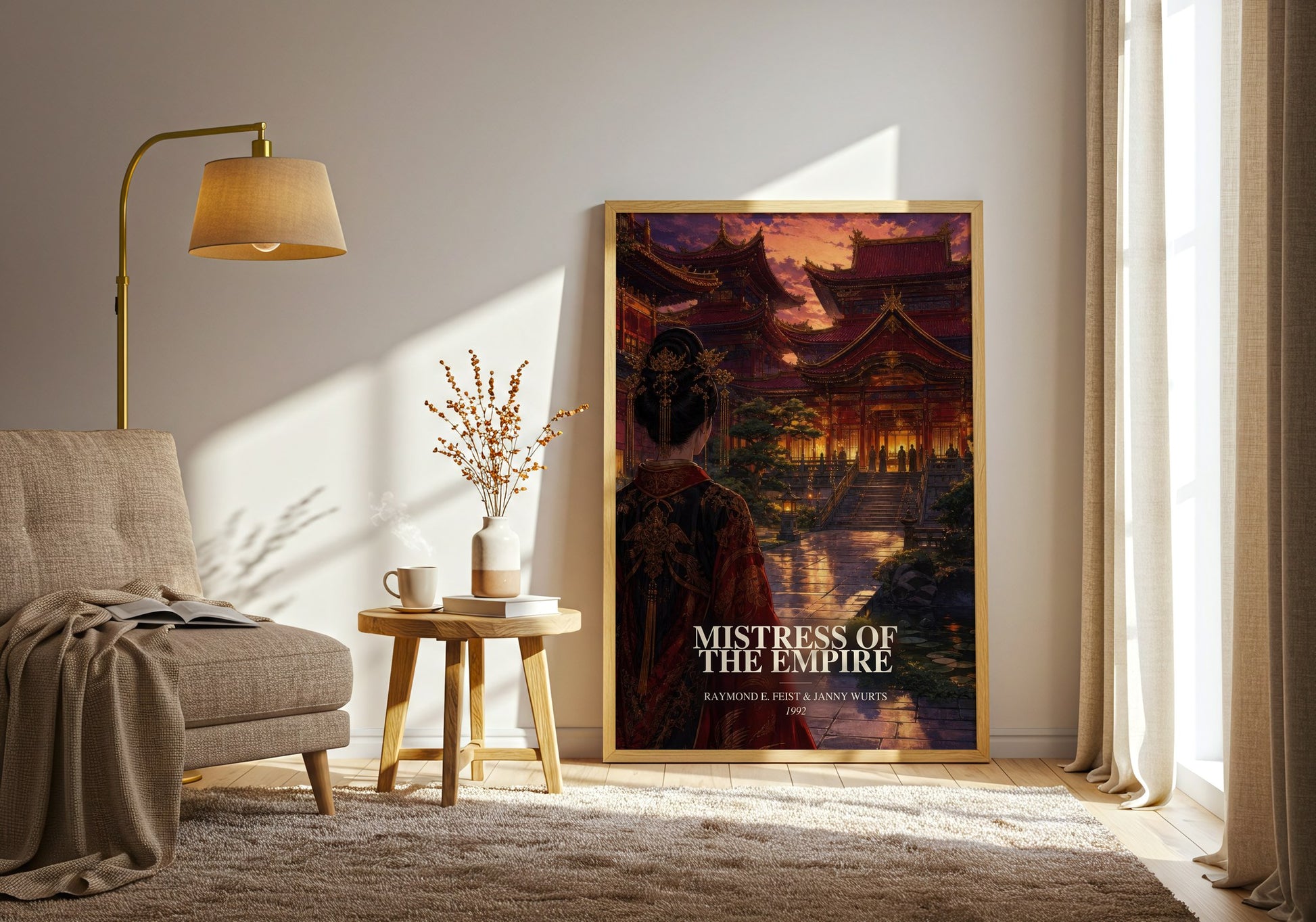 Mistress Of The Empire watercolour print in frame leaning in hallway – fantasy wall art