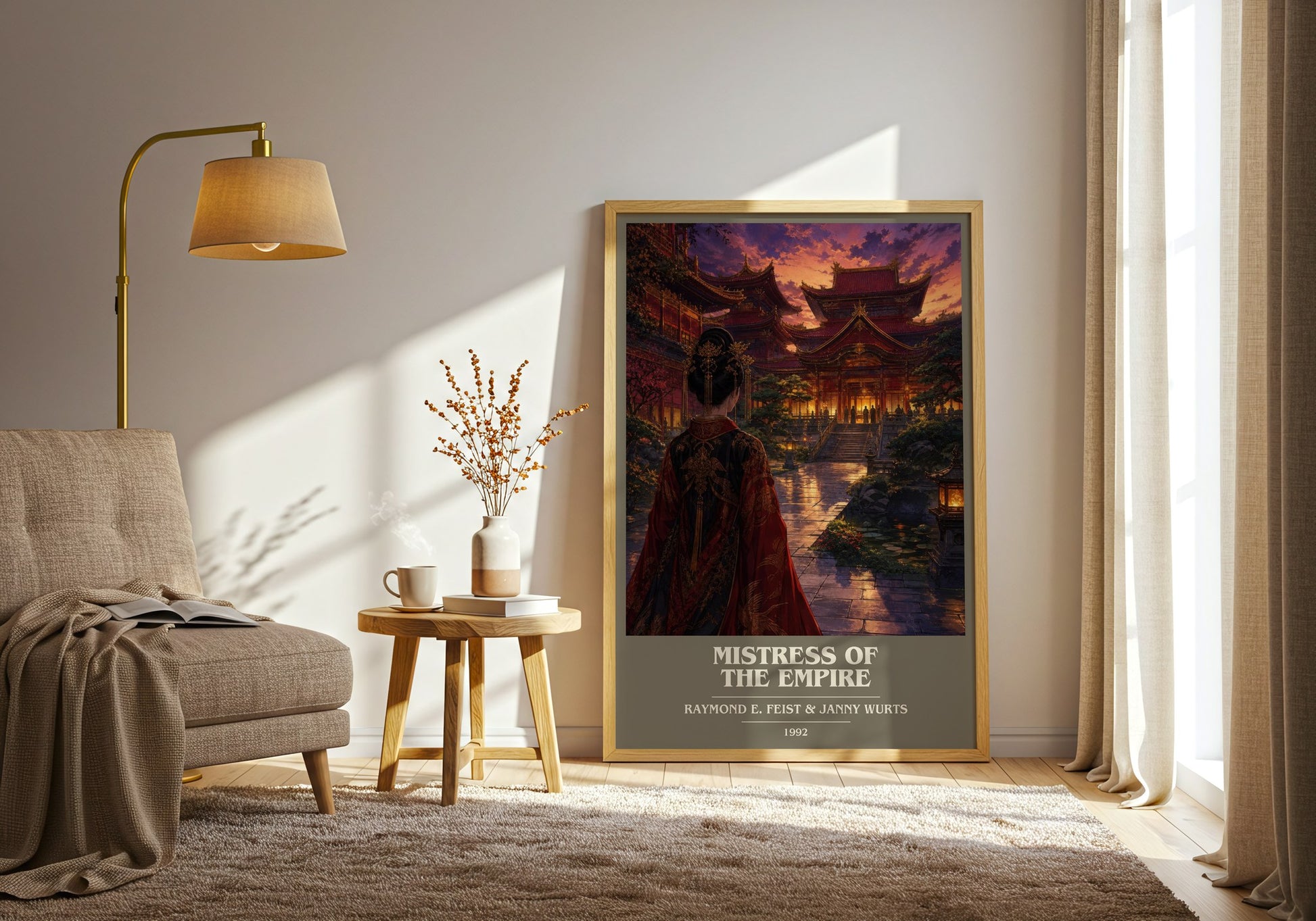 Mistress Of The Empire book cover print on bookshelf – Raymond E. Feist & Janny Wurts fan gift