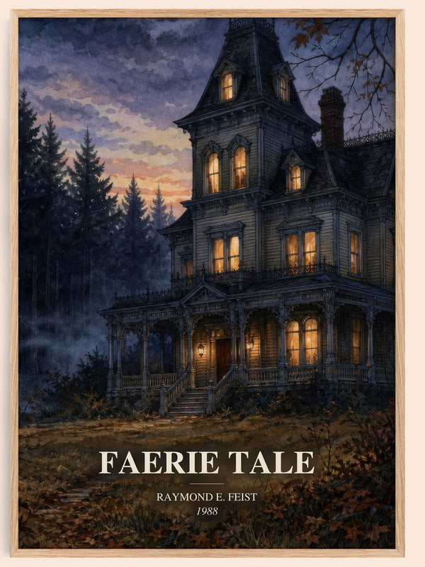 Faerie Tale watercolour book poster by Raymond E. Feist – framed literary art print