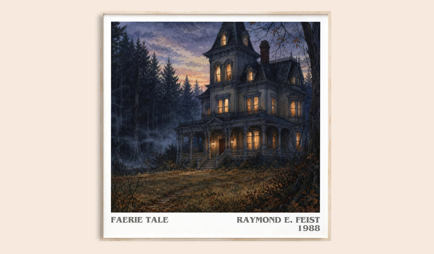 Faerie Tale literary book poster by Raymond E. Feist – framed literary art print