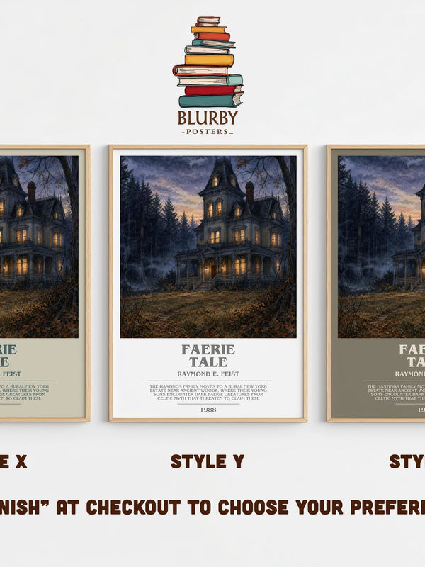 Faerie Tale bookish print in frame leaning in hallway – fantasy wall art
